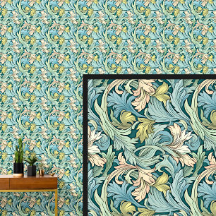 Papier Peint Aqua bleu vert jaune rose Art Nouveau