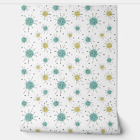 Aqua Blue Yellow Franciscan Starburst milieu du si