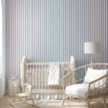 Papier Peint Aqua rouge simple | Motif à rayures à rayures blan<br><div class="desc">Simple rouge,  aqua et blanc rayé motif par Holiday Hearts Designs.</div>