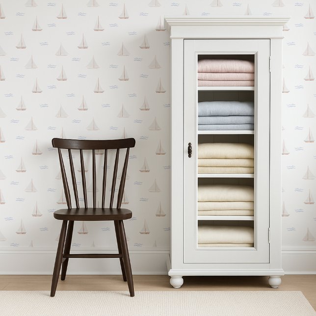 Papier Peint Aquarelle Bateaux à voile enfants | pépinière (Créateur téléchargé)