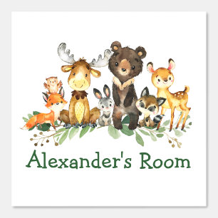 Papier Peint Aquarelle Bois Forêt Animaux Végétation