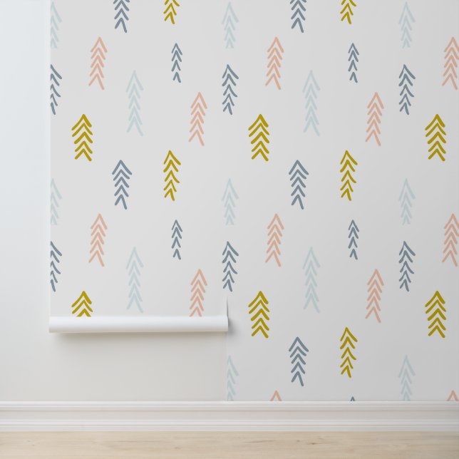 Papier Peint Aquarelle douce Chevron Motif (Application)