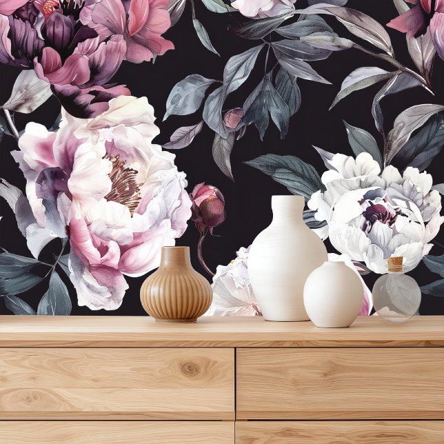 Papier Peint Aquarelle florale foncée (Créateur téléchargé)