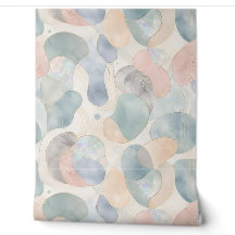 Aquarelle Formes Organiques Opale Pastel