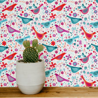 Aquarelle Oiseaux Floraux colorés