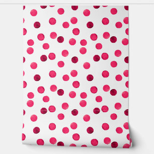 Papier Peint Aquarelle rouge aquarelle pois motif