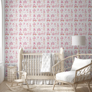 Papier Peint Aquarelle Whimsical Baby Girl Seamless Nursery