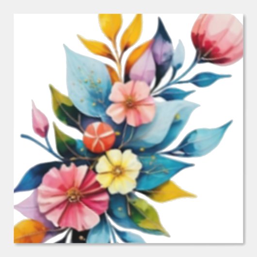 Papier Peint aquarelles de fleurs impressionnistes (Recto)