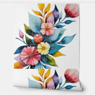 Papier Peint aquarelles de fleurs impressionnistes