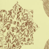 Papier peint arabesque floral marron (Couture)