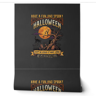 Papier Peint Arbre effrayant Halloween pleine lune chat noir ci