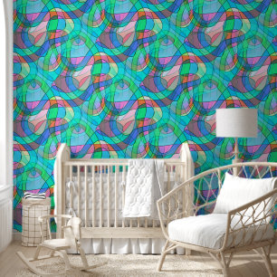 Papier Peint Art Abstrait - Boucles caillouteuses Motif sans co