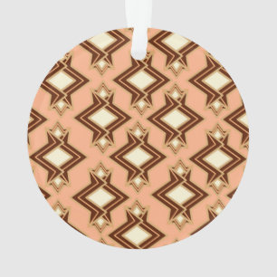 Papier peint Art Déco, corail et marron