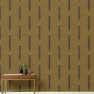 Papier Peint Art Déco Motif 03 - Déco Noir sur Déco Or