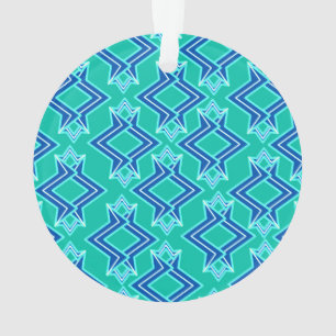 Papier peint Art Déco Motif, Turquoise et Cobalt