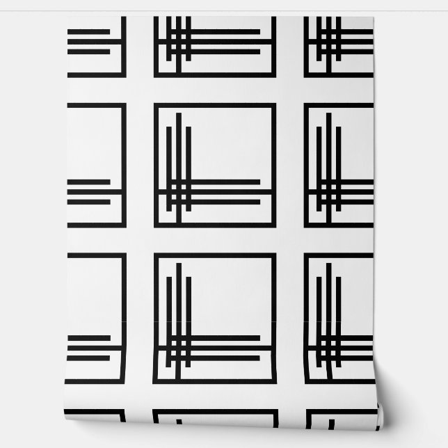 Papier peint - Art Déco Noir / Blanc (Déroulement)