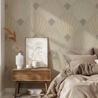Art Déco Peel & Stick Beige & crème Géométrique