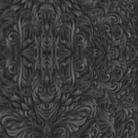 Art feuille Bois sculpté Ornements Noir