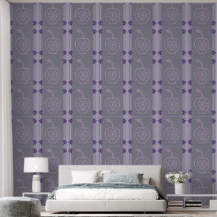 Papier Peint Art IA Lavender Dream rayures violettes