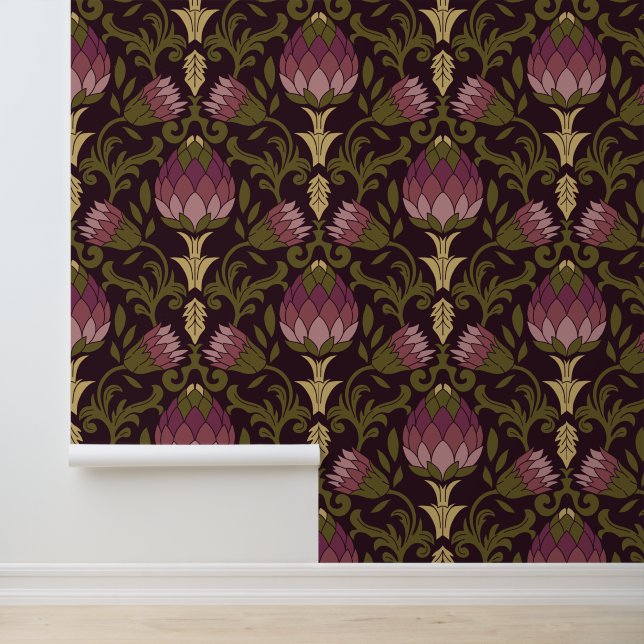 Papier Peint Artichaut Classique Vintage William Morris (Application)