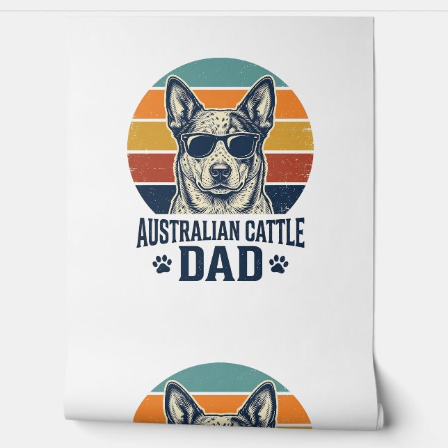 Papier Peint Australian Cattle Dog Dad Vintage Sunset Shirt_1 (Déroulement)