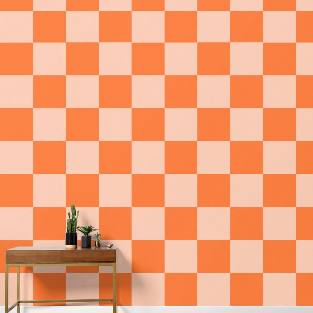Papier Peint Automne Rétro Automne Orange Tartan Plaid (Couloir)