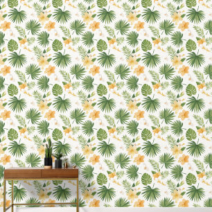 papier peint aux fleurs tropicales de couleur clai