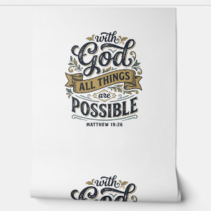 Papier Peint Avec Dieu Toutes Choses Sont Possibles Vintage Chr