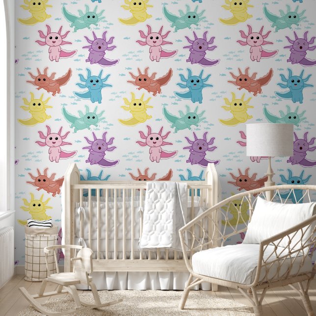 Papier Peint Axolotl Enfants Cute Salamander Enfants Chambre No (Enfants)
