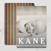 Papier peint Baby Boy Carte photo Faire-part de na (Devant / Derrière)