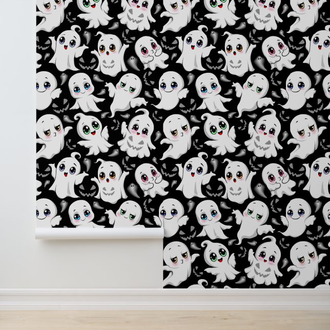 Papier Peint Baby Ghosts Éffrayant mignon Halloween humeur (Application)
