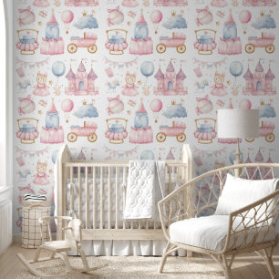 Papier Peint Baby Girl Seamless Watercolor Grossiste Whimsical