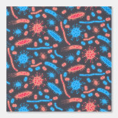 Papier Peint Bactérie lumineuse Microorganisme rose bleu (Recto)