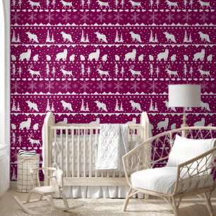 Papier Peint Balayage nordique Animaux d'hiver Français Plum Ro