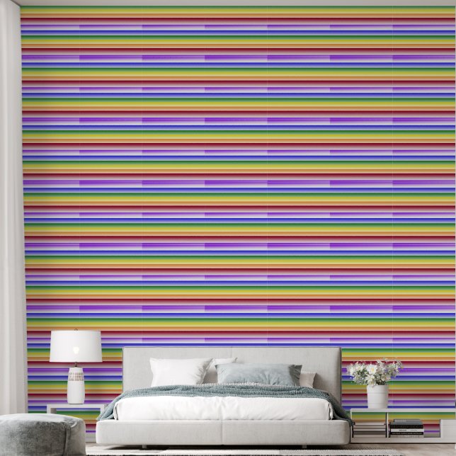 Papier Peint Bande arc-en-ciel (Chambre à coucher)