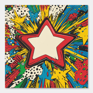Papier Peint Bande dessinée colorée Pop Art Starburst explosion