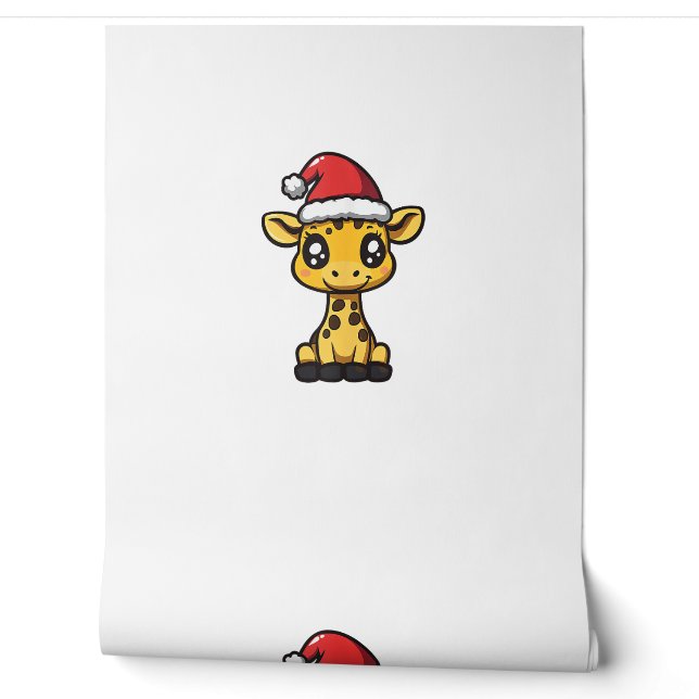 Papier Peint Bande-dessinée de la Giraffe de Noël (Déroulement)