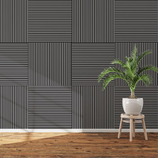 Papier Peint Bandes noires et blanches modernes : Peel et bâton