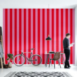 Papier Peint Bandes rétro rouge rose<br><div class="desc">Bandes rétro de style été en rose et rouge.</div>