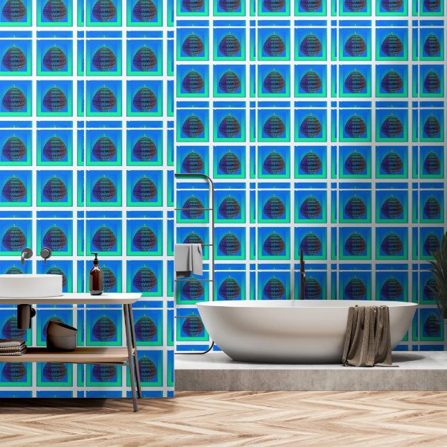Papier Peint Bateau bleu dégradé (Salle de bain)