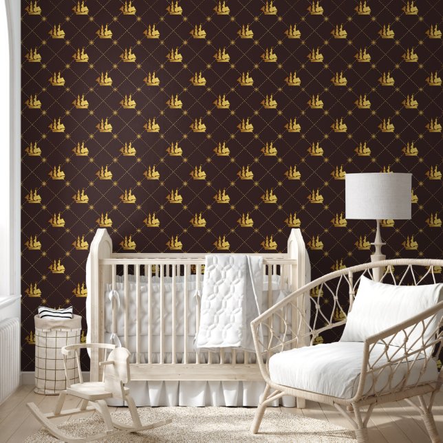 Papier Peint Bateau Gold (Enfants)