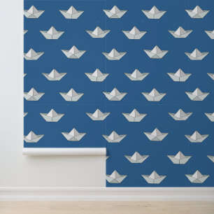 Papier Peint Bateaux Origami Sur Le Motif D'Eau