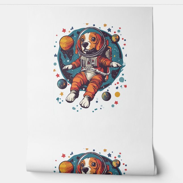Papier Peint Beagle astronaute - Space Explorer Chien (Déroulement)