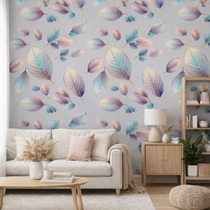 Papier Peint Beauté Ethérée Soft Tone Whimsical Feuilles Pastel