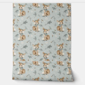 Papier Peint Bébé Cerf d'Hiver avec Cache-Oreilles Flocons de N (Déroulement)