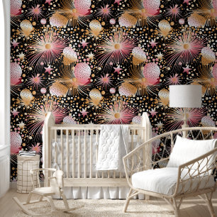 Papier Peint Bébé filles étoiles motif pépinière