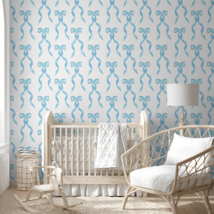 Papier Peint Bébé garçon motif arc bleu aquarelle fantaisie