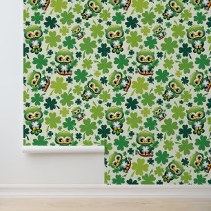 Papier Peint Bébé Hibou Mignon St Patrick Dessin Animé