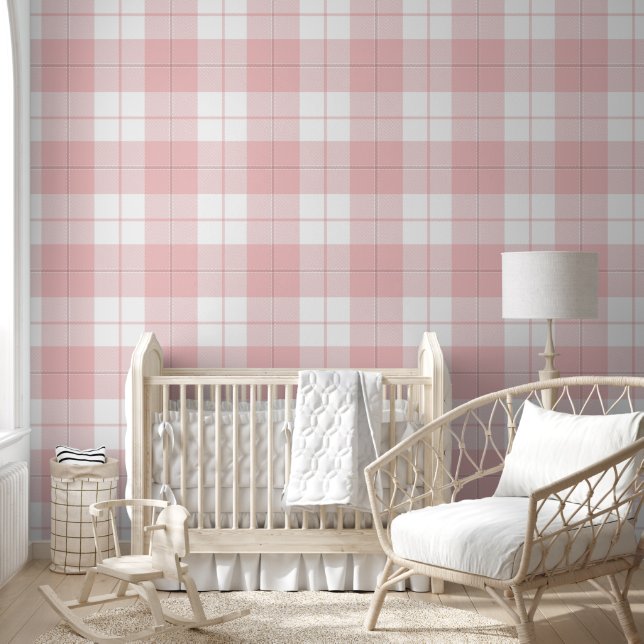 Papier Peint Bébé motif rose et blanc (Enfants)