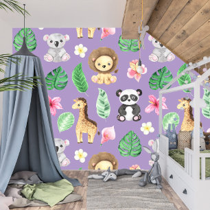 Papier Peint Bébé tropical Animaux Enfants Salle et aire de jeu